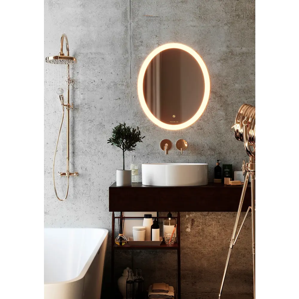 Зеркало для ванной Omega Glass Тип 4 SD374 с подсветкой 60x80 см овальное STLM-2151855 - Вид №1