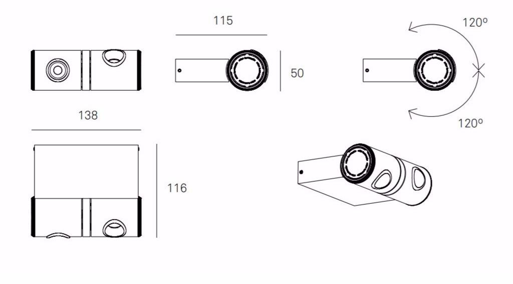 Milan Iluminacion Регулируемый светодиодный прожектор с диммером Robotic 6441/42 - Вид №3