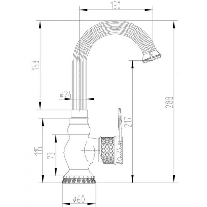 Zorg A 409U-BR Смеситель для кухни Zorg 288 х 130 мм  - Вид №2