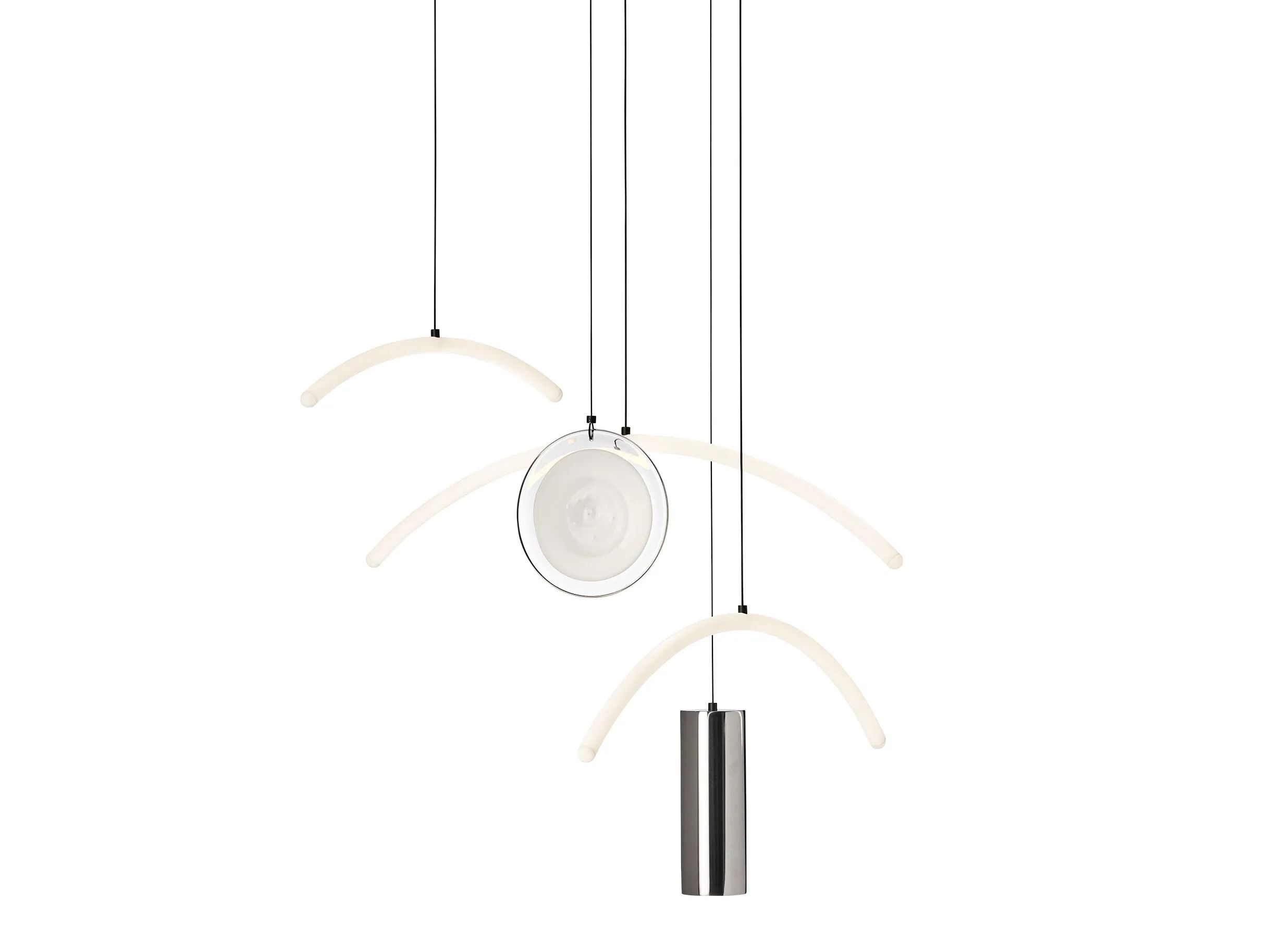 Стеклянный и стальной светодиодный подвесной светильник Pholc DREAM CATCHER ARCH-00107364