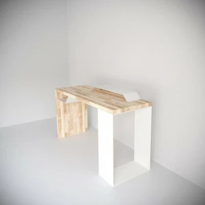 Письменный стол с полкой для монитора белый деревянный EcoComb-2 BRAGIN DESIGN ПИСЬМЕННЫЕ СТОЛЫ ECOCOMB 256603 Бежевый;белый