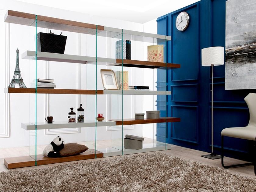 Angel Cerdá Книжный шкаф с открытыми разделениями из дерева и стекла Loft tendencia 3025 Angel Cerda - Вид №2