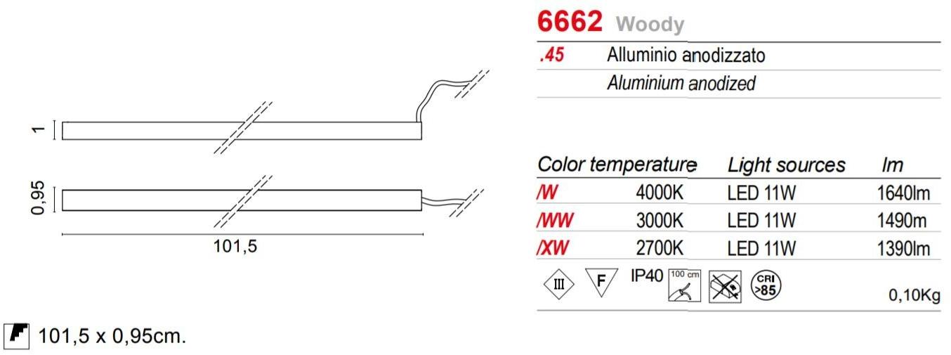 EGOLUCE Линейный световой профиль из алюминия для светодиодных модулей  6662  - Вид №3