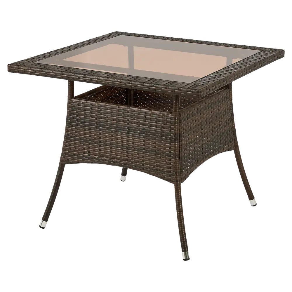 Садовый стол нераздвижной BEGINIA Elia 90x90 см сталь коричневый STLM-2095946 - Вид №5