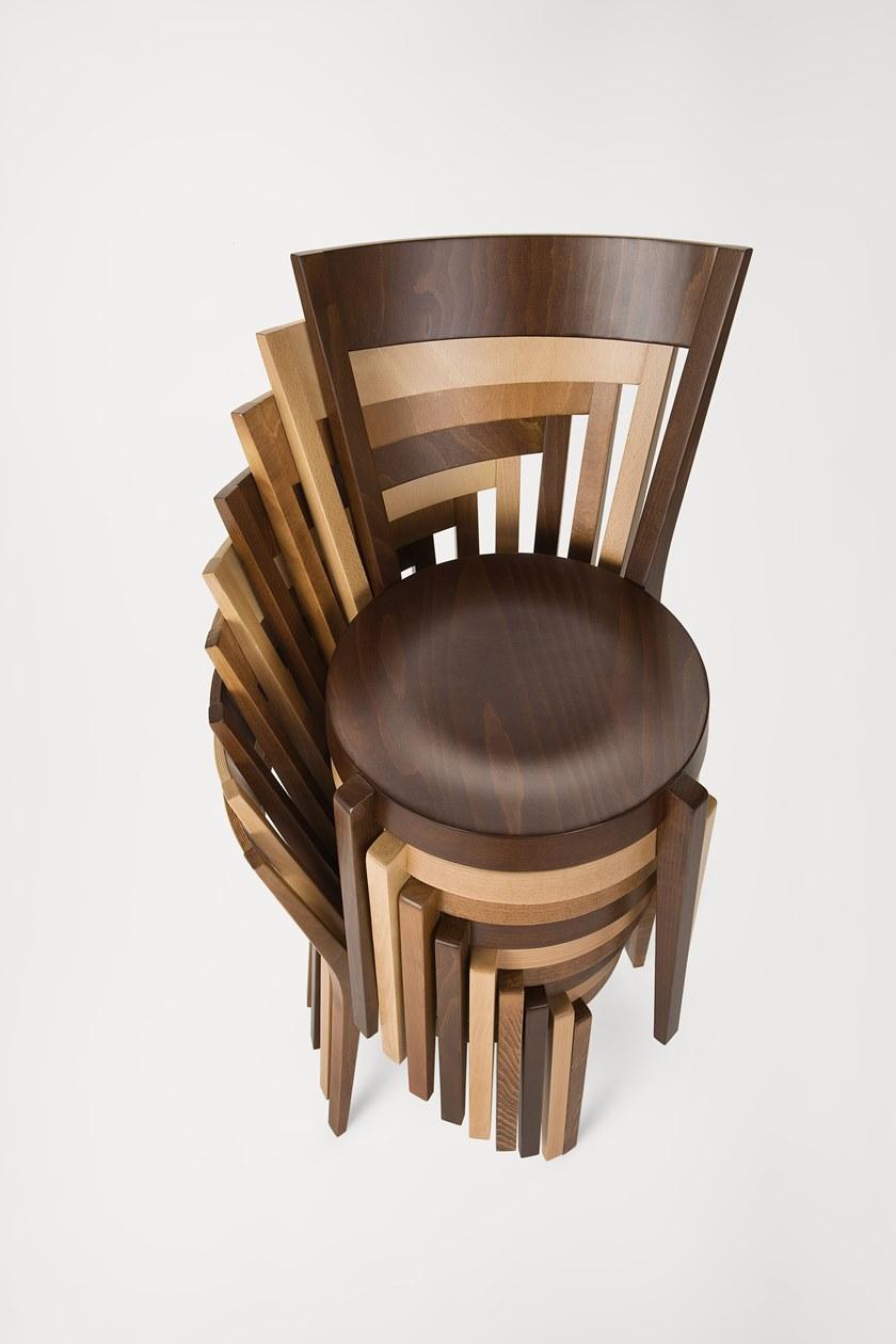 Paged Штабелируемый стул из бука с открытой спинкой sun-id-1515703 - Вид №3