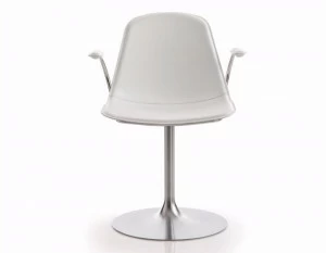 Luxy Вращающееся кресло с кожаной обивкой и креплением к земле Epoca