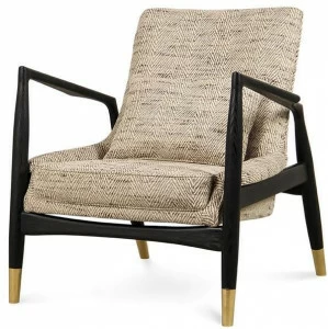 JOSÉ LEITE DE CASTRO Кресло из ясеня и ткани с подлокотниками  12708719