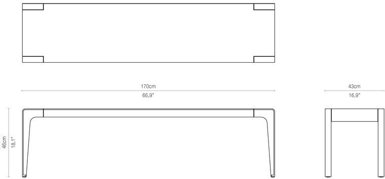TRIBÙ Садовая скамейка из алюминия Mirthe 07436/07434 - Вид №10