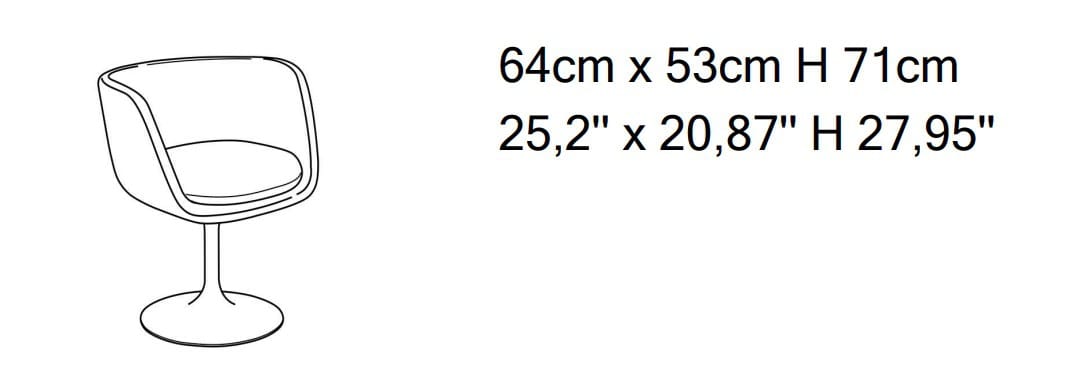 Ткань поворотный стул Natuzzi Italia Deep ARCH-00013461 - Вид №4