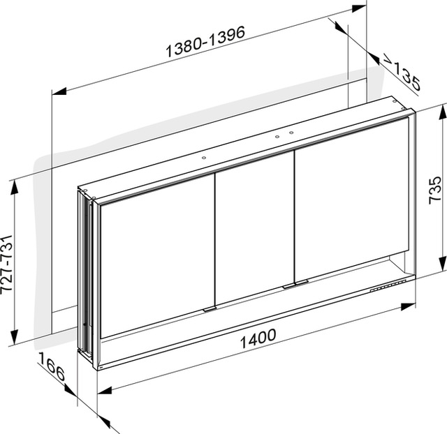 14316171301 Зеркальный шкаф KEUCO Royal Lumos - Вид №3