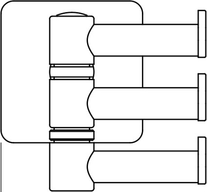 AVA 003 Крючок поворотный тройной ELLUX Avantgarde - Вид №1