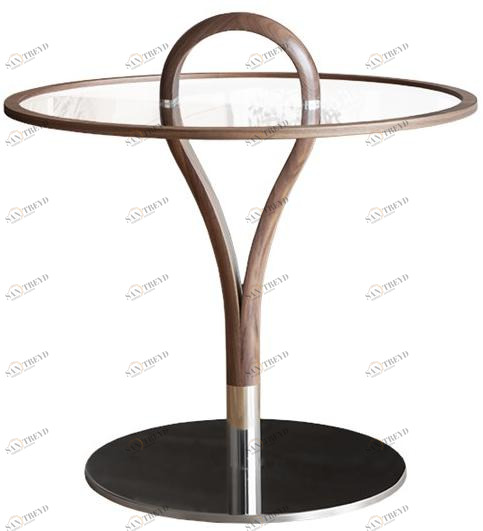 Tonon Круглый журнальный столик из дерева и стекла sun-id-1492045