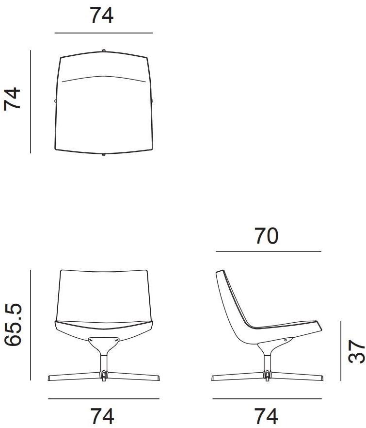 arper Кресло на 4 спицы с подлокотниками Catifa 60 2139ci - 2140ci - Вид №2