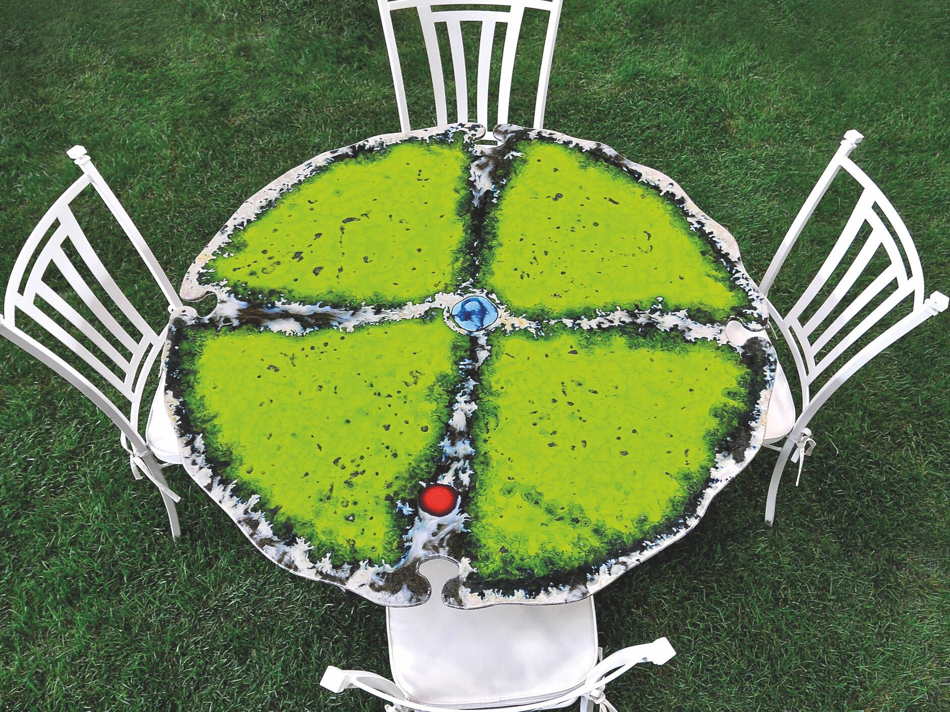 Круглый стол из майоликовой лавы DOMIZIANI CUSTOM ARCH-00052615