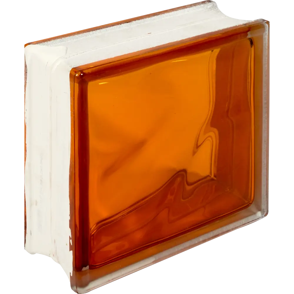 Стеклоблок Богема Волна цвет ярко-оранжевый VITRABLOCK STLM-2001451