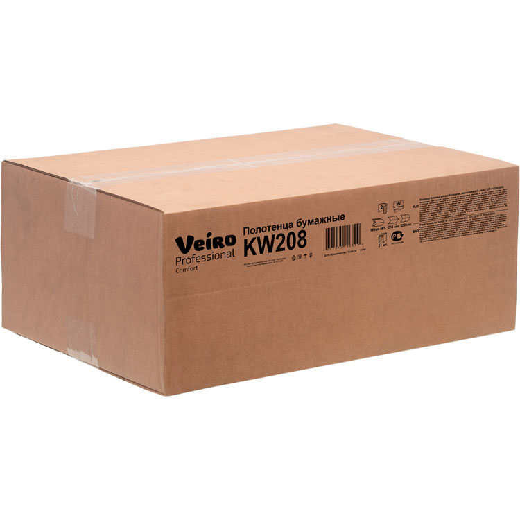 KW208 Veiro Бумажные полотенца листовые Veiro Professional Comfort KW208 H2 21 пачка по 150 листов  - Вид №2