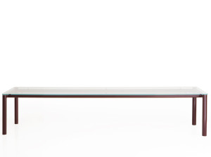 Прямоугольный стол из стали и стекла