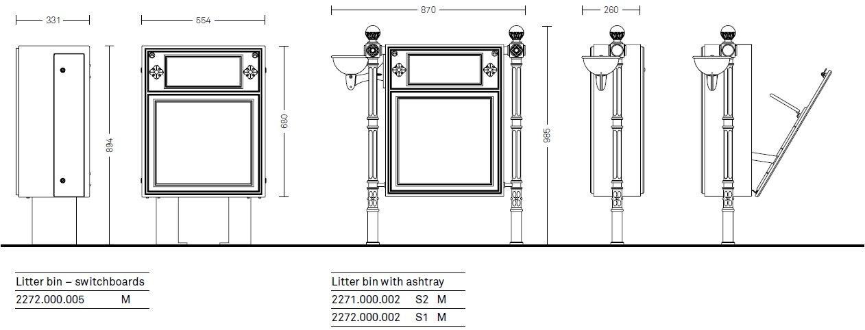 Neri Контейнер для мусора чугунный с пепельницей Scilla sun-id-1482750 - Вид №7