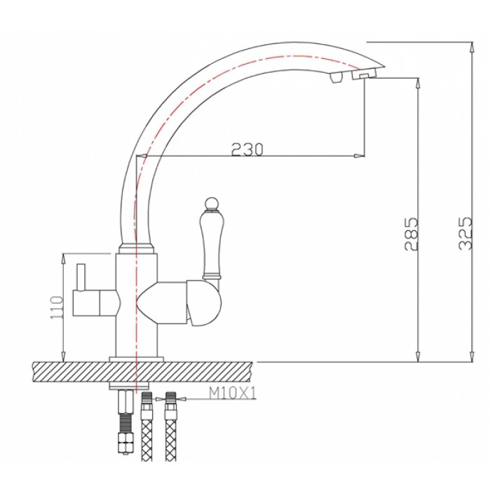 Zorg ZR 314 YF-33 White Смеситель для кухни Zorg 325х230 мм  - Вид №2