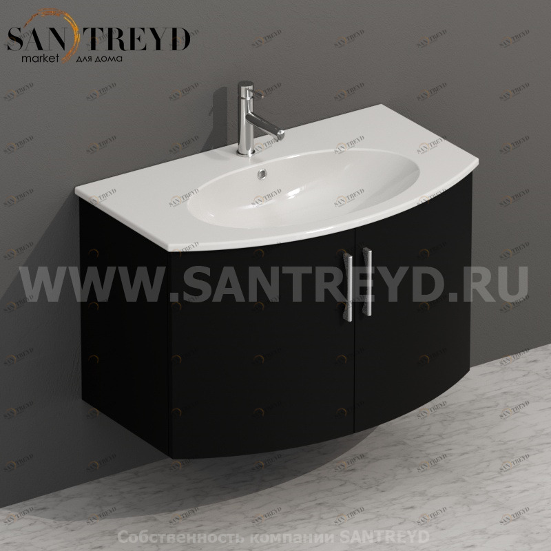 MDMA80Y101 Тумба с двумя створками 78 см черная Globo 4ALL Италия Ceramica Globo