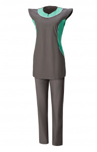 69299 Костюм "Лига" цвет темно-серый с салатовым  Медицинская одежда  размер 44