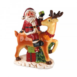 256183 Фигурка декоративная музыкальная с подсветкой "Санта" №01 22 х 11 х 26.8 см РЕМЕКО
