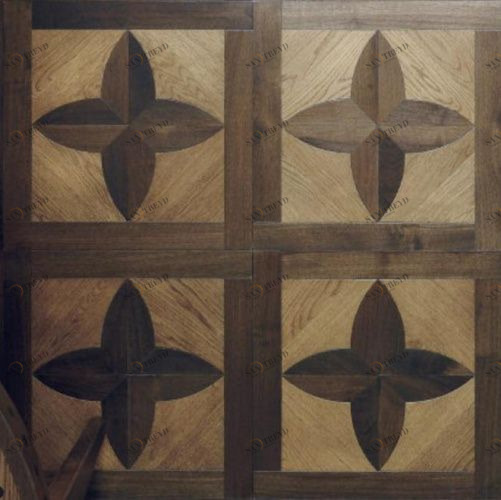 Модульный паркет Parquet In Old Chic Fleur Light Medium Walnut Дуб гладкая, рельефная (Гладкая, Рельефная) 600х600 мм 2600600652