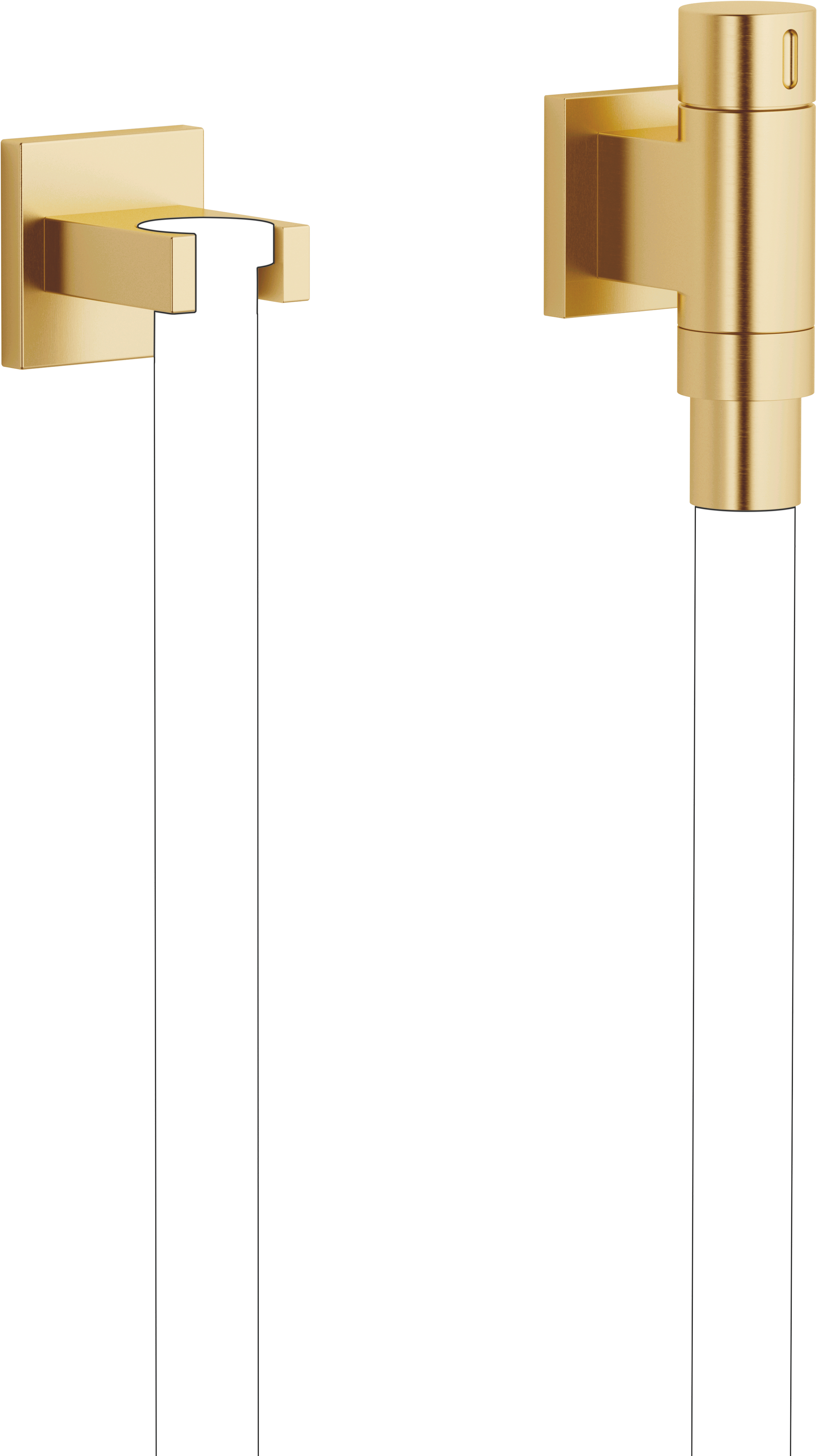 WATER TUBE Настенное колено Кнайпа с держателем шланга и отдельными розетками - матовая дюрбрасс (золото 23 карата) 27821979-28