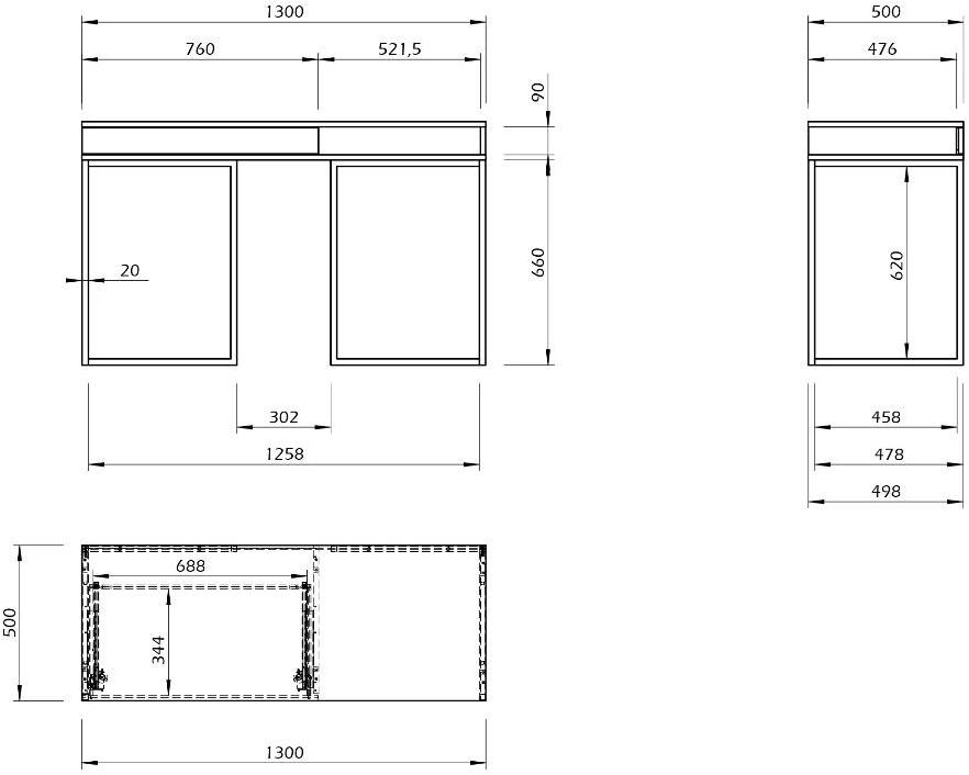 TemaHome Прямоугольный стол с ящиками  9500.053856  - Вид №13
