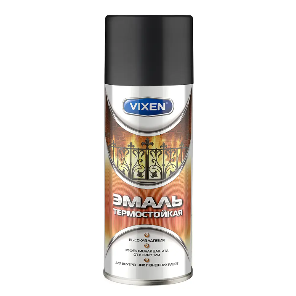 Эмаль аэрозольная термостойкая Vixen 500 мл цвет чёрный STLM-2206117