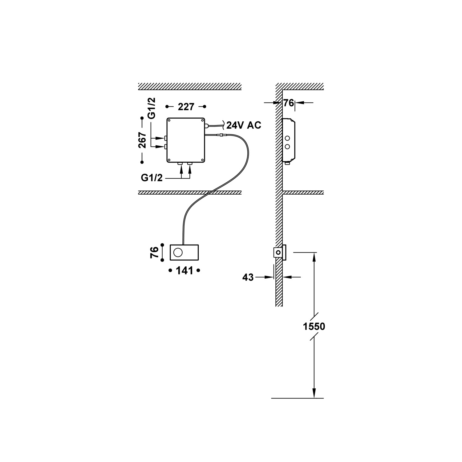 SHOWER TECHNOLOGY Control termostático electrónico empotrado de 2 vías Shower technology-49286299 TRES Electronic - Вид №1