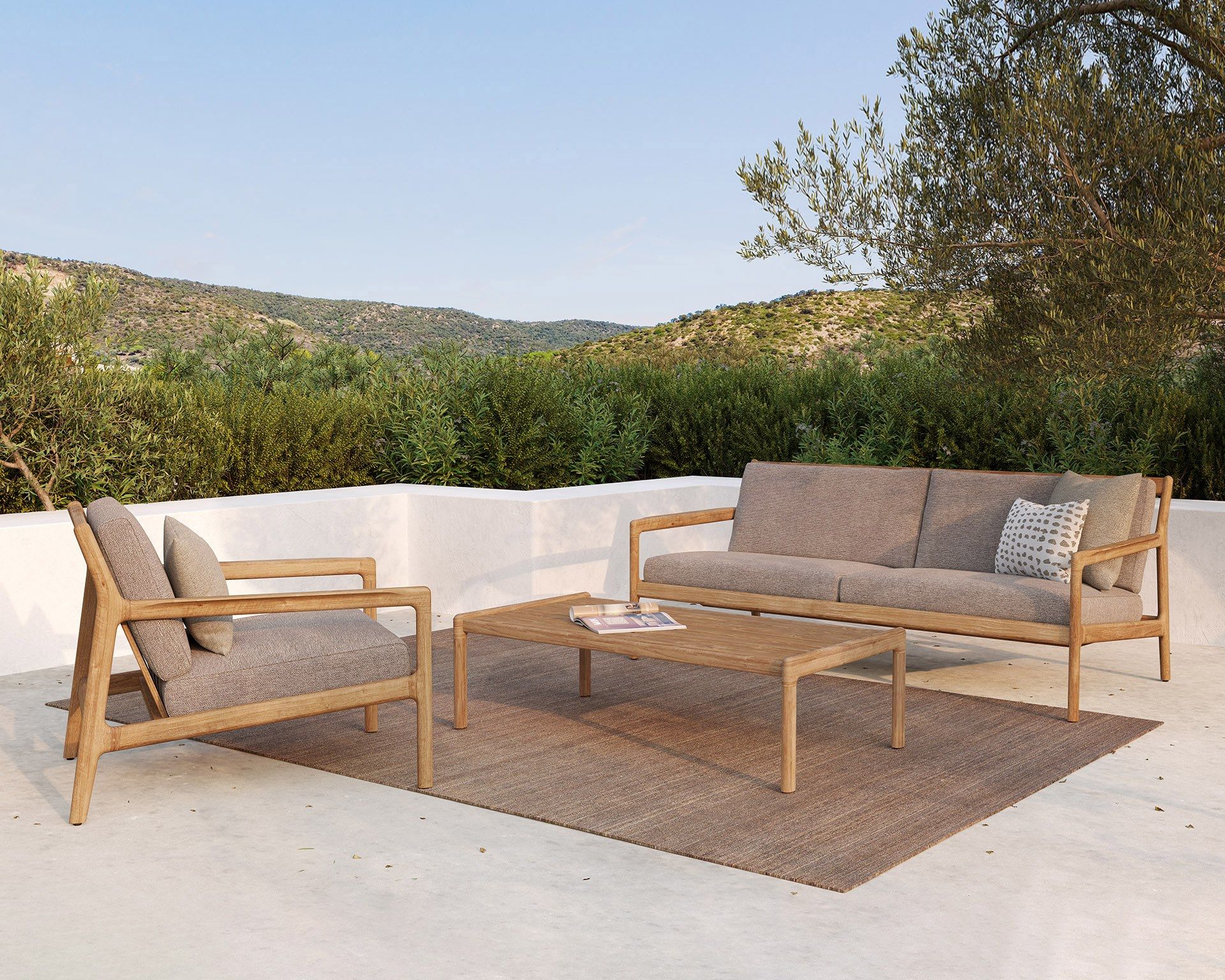 Открытый полиамид сплошной цвет подушки Ethnicraft Mystic Ink ARCH-00147140 - Вид №5