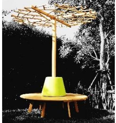 Host & Home Круглая деревянная скамья со спинкой Tiera sun-id-1498843 - Вид №1