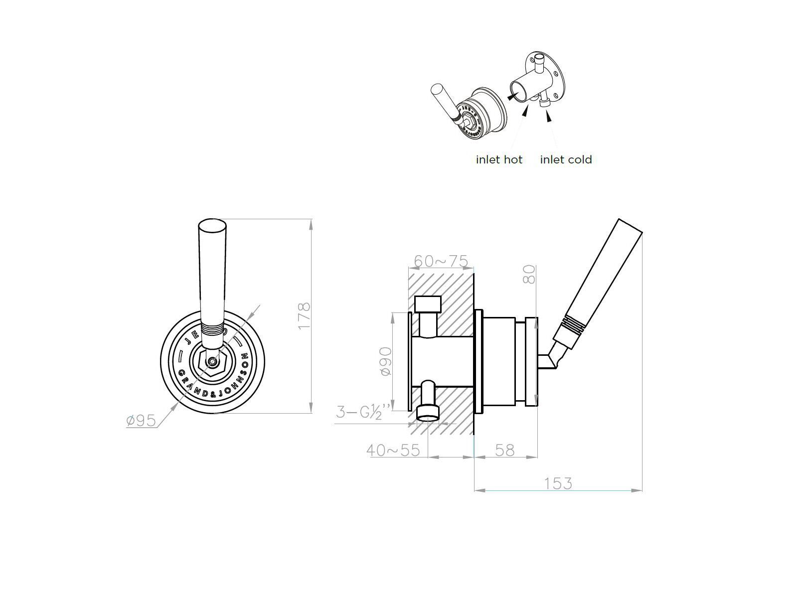 Душевая колонна из нержавеющей стали JEE-O ARCH-00038511 - Вид №3