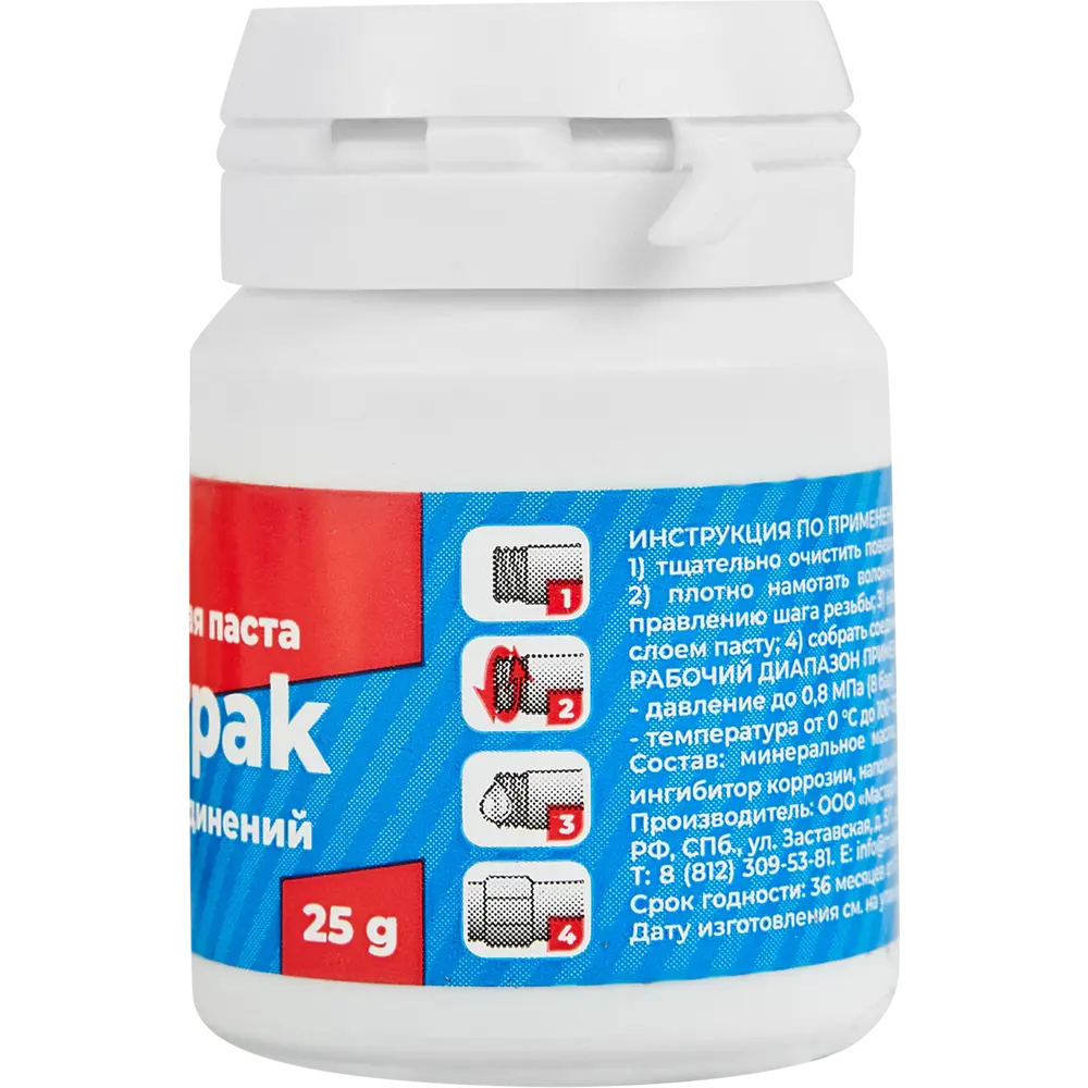 Паста уплотнительная Masterpak для воды 25 г со льном 86867019 STLM-2209590 Santreyd  - Вид №1