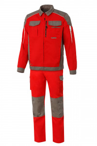 64647 Костюм  NEW 2 красный с серым STATUS  Летняя спецодежда  размер 60-62/182-188