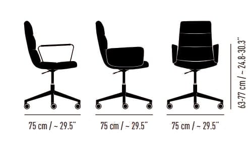Мягкое вращающееся офисное кресло с подлокотниками KFF Arva Light ARCH-00051423 - Вид №7