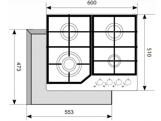 8159965 Газовая варочная поверхность Akpo PGA 604 HGC-T IV STDN-0012817 - Вид №6