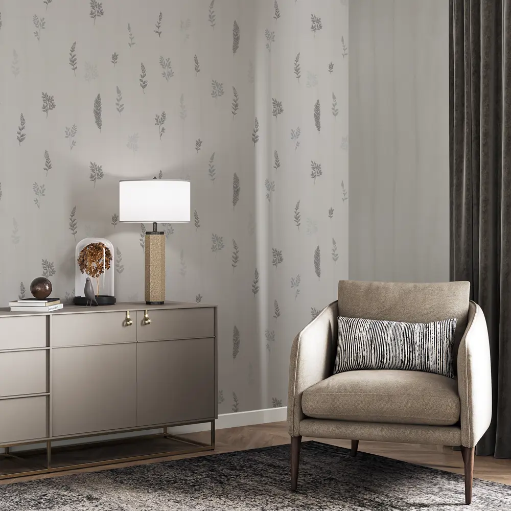 Обои флизелиновые Palitra Home Nico серые 1.06 м HC72517-14 89437370 STLM-2083931 - Вид №5