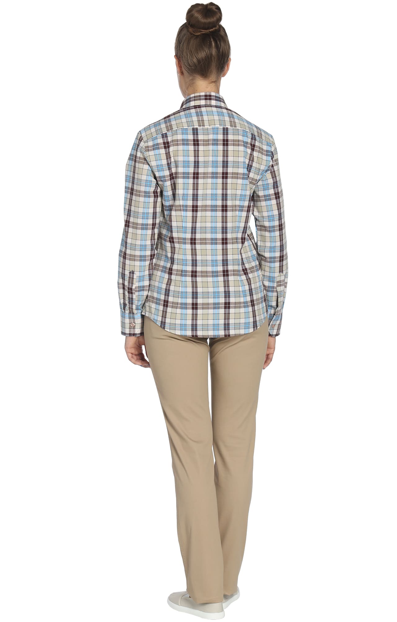 67820 Рубашка в клетку plaid beige (шотландка бежевая) HIPSTER  Толстовки, рубашки, футболки, тенниски  размер 56 (112)  - Вид №3