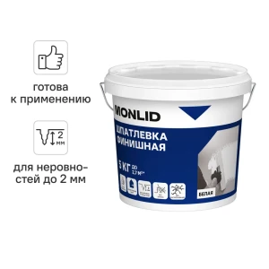 Универсальная шпатлевка финишная акриловая MONLID 5 кг 89446541 STLM-2124040