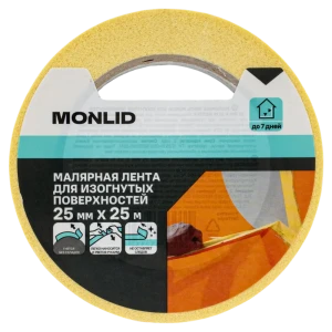 Малярная лента MONLID 25 мм x 25 м цвет желтый 89418306 STLM-2046993