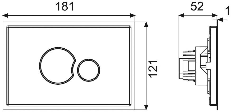 Redi Кнопка смыва для стеклянного унитаза Nicoll P2vr706 - Вид №1