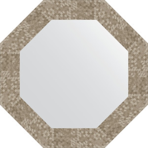 BY 3748 Зеркало в багетной раме - соты титан 70 mm EVOFORM Octagon