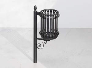 Наружная металлическая корзина для мусора