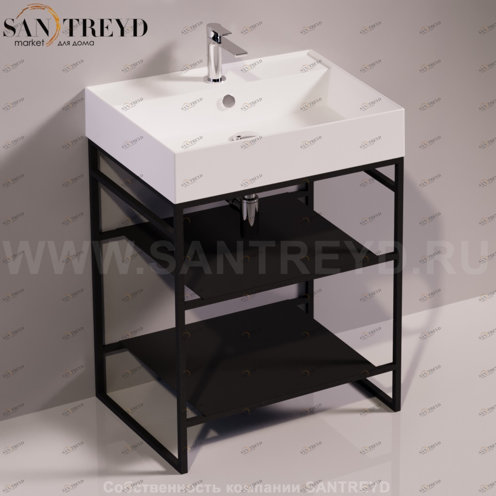 Консоль напольная под раковину AGILE 61см черная Simas AGSA61NEROMATT