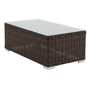 Стол садовый прямоугольный Naterial Costa Rica 60x112x41.5 см алюминий/стекло коричневый 81866570 STLM-2073845