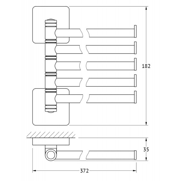 Держатель полотенец поворотный пятерной 37 см Ellux AVANTGARDE AVA 019 sun-id-561238 - Вид №1