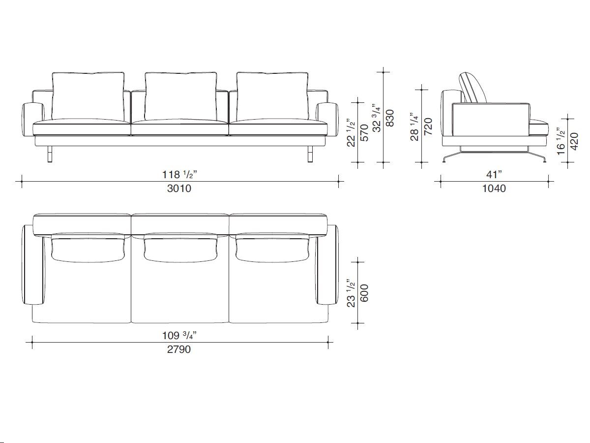 3-местный тканевый диван Lema MUSTIQUE ARCH-00045048 - Вид №9