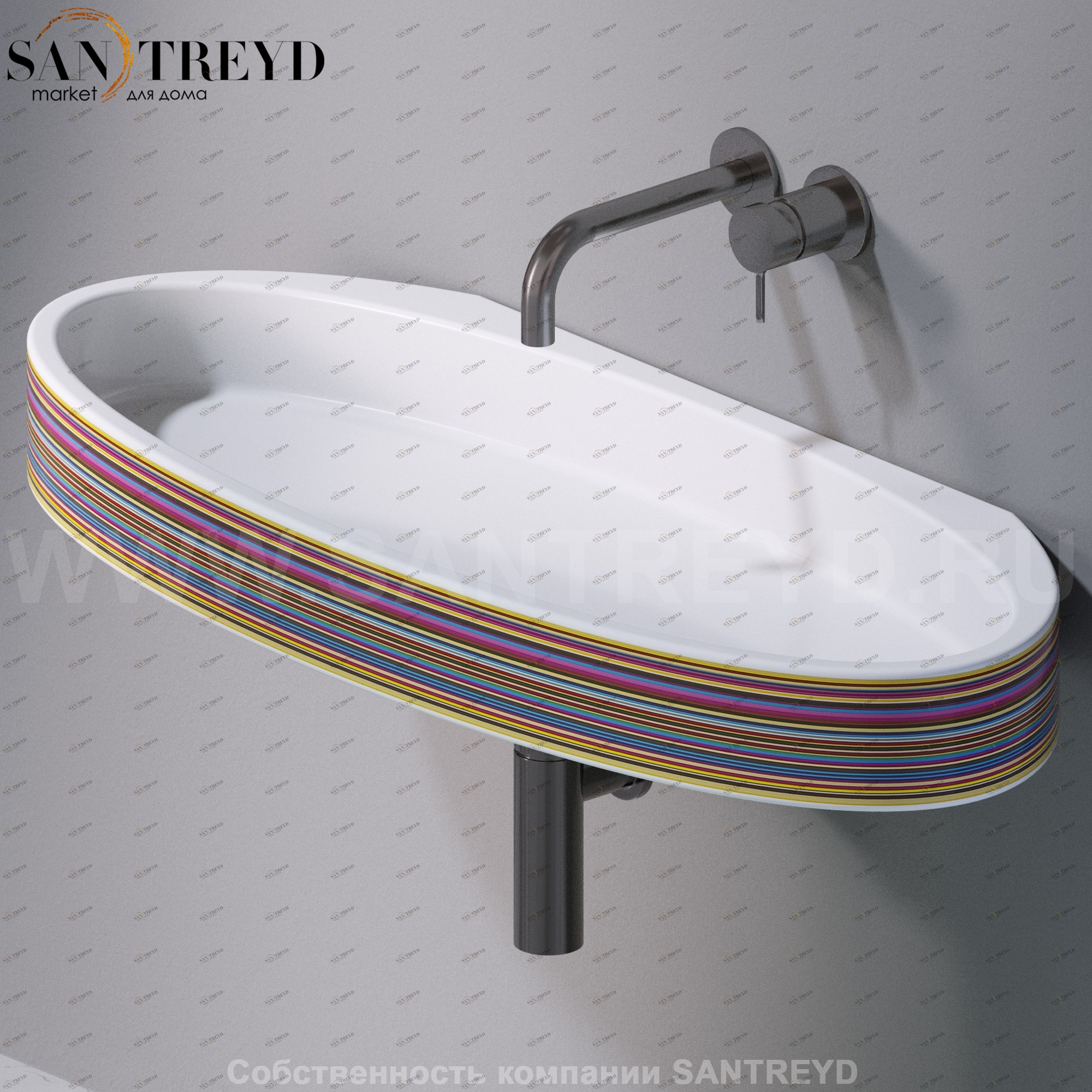 L016T1RPV4.430 Подвесная раковина настенная овальная A. e T. Italia P35 белая AeT ITALIA